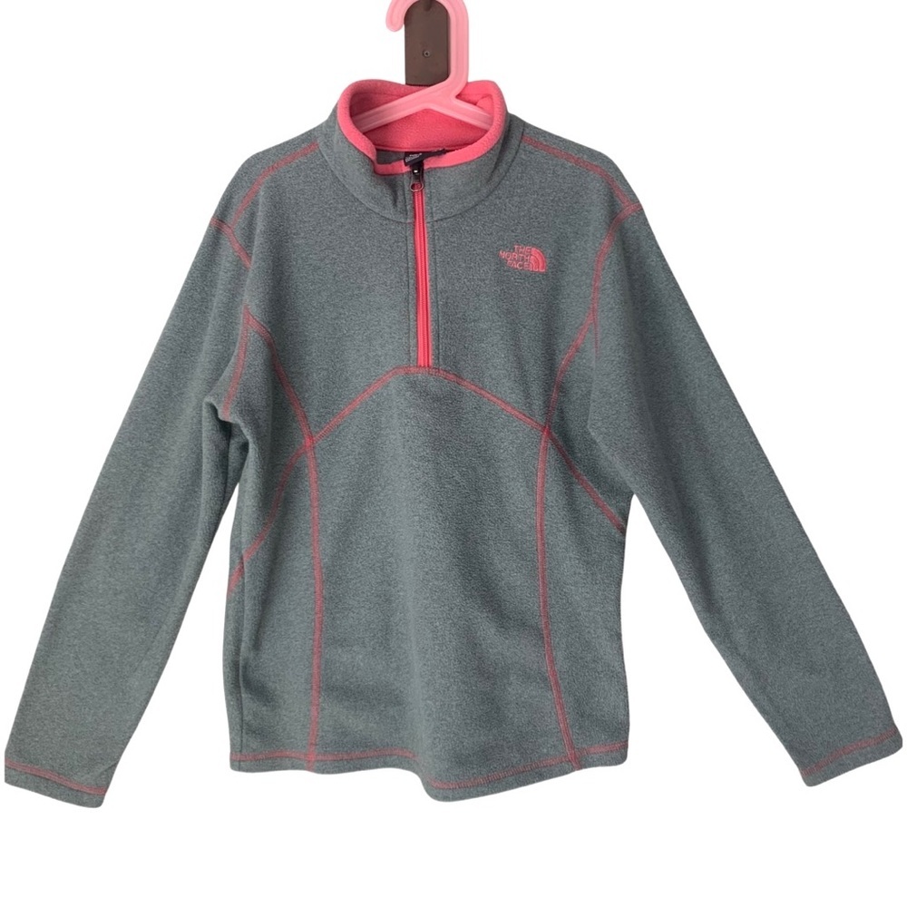 THE NORTH FACE Glacier 1/4 Zip Fleece Pullover Grey and Hot Pink Size Large